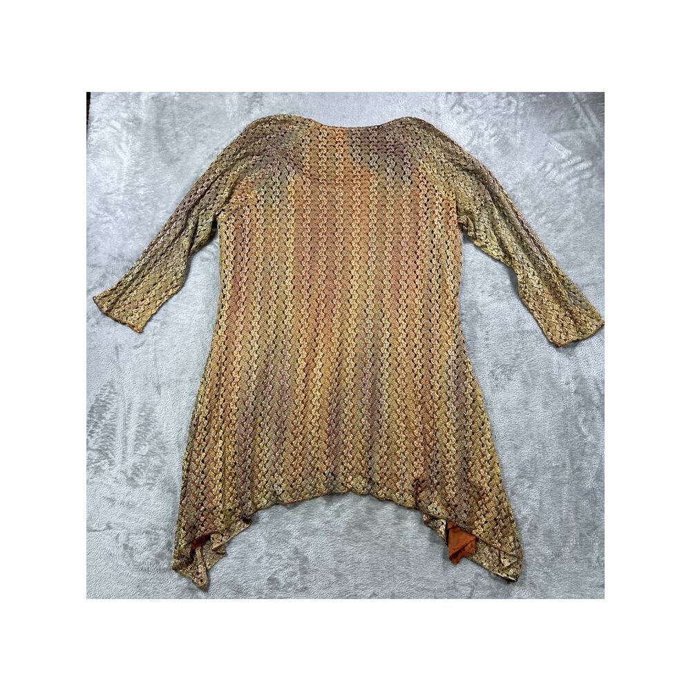 Indigo Soul Gypsy Crochet Tunic Top XL Boho Lagenlook Layered Sharkbite Hem - Picture 8 of 9